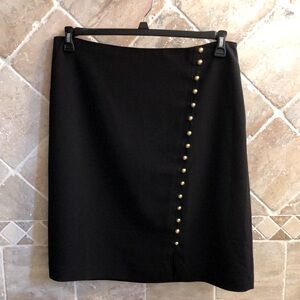 Never worn size 16 Talbots Black Skirt with decorative gold buttons